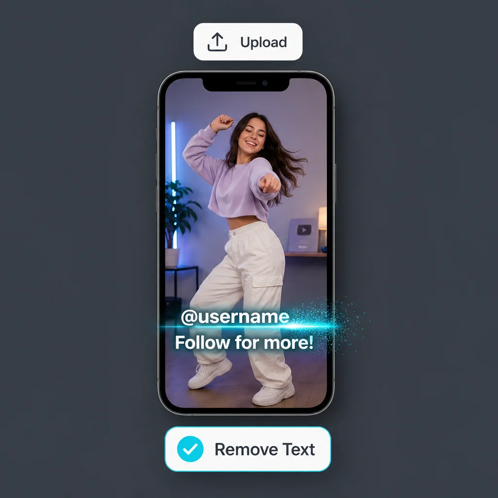 Remove text from TikTok video online free using AI caption remover